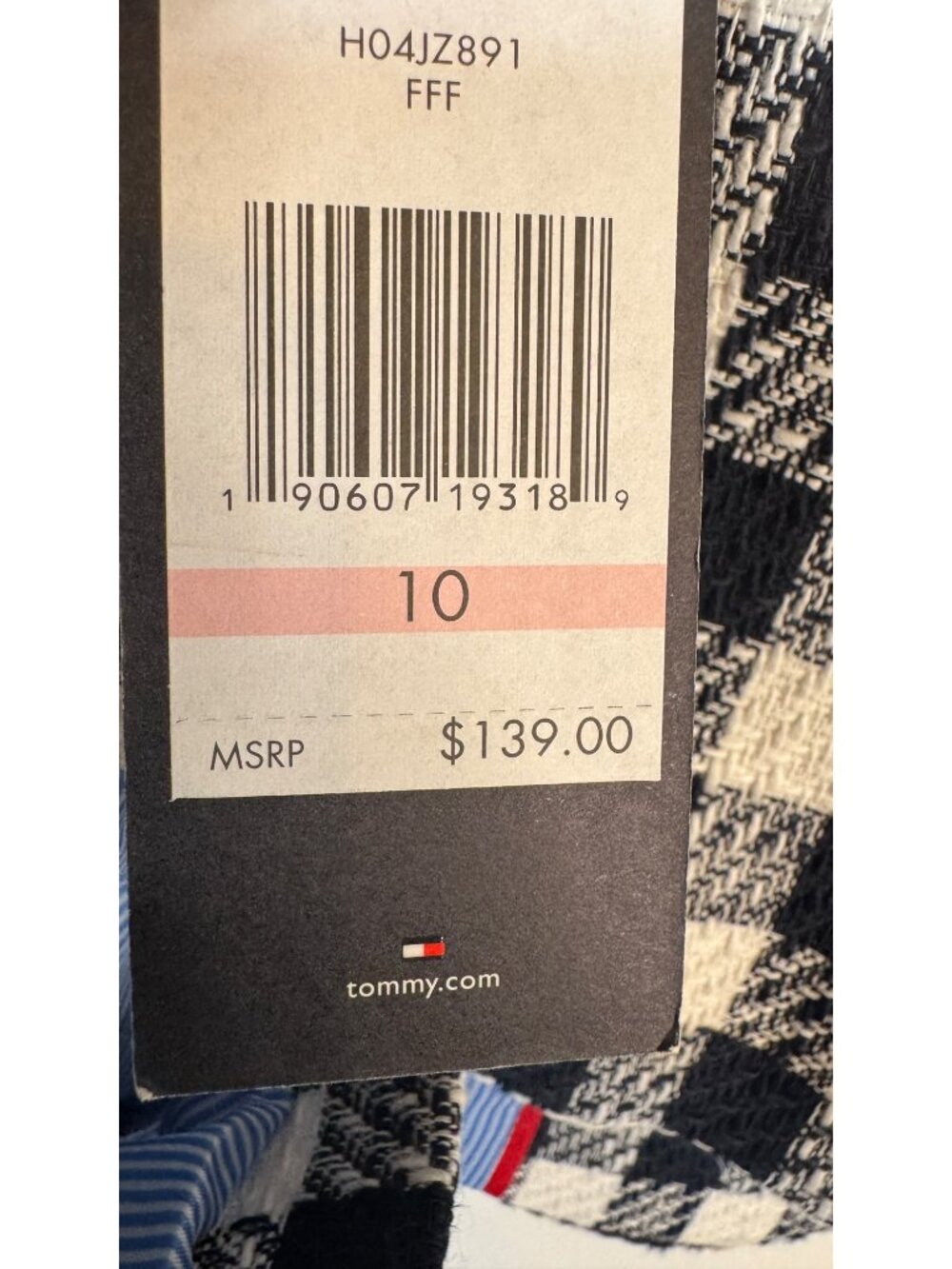 NWT Tommy Hilfiger Size 10 Navy & White Plaid Blazer Cotton-Polyester Blend - Picture 16 of 16